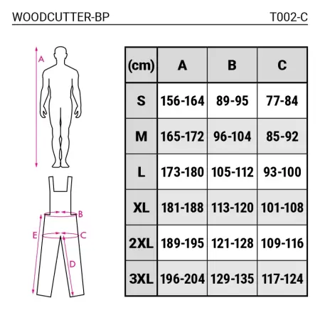 Pantalon cu pieptar echipament WOODCUTTER