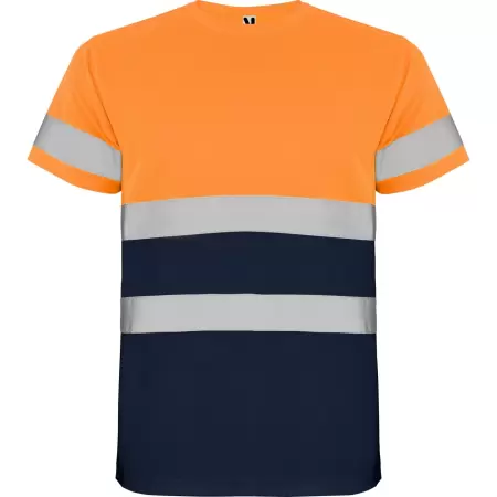 Tricou hi-vis clasic DELTA Portocaliu-Bleumarin